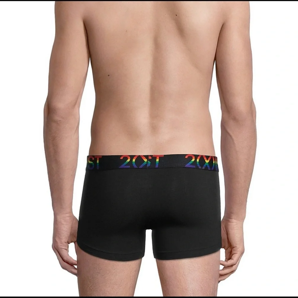 NWT 2(X)IST Men’s Pride No-Show Trunk Boxer Brief Blue Large